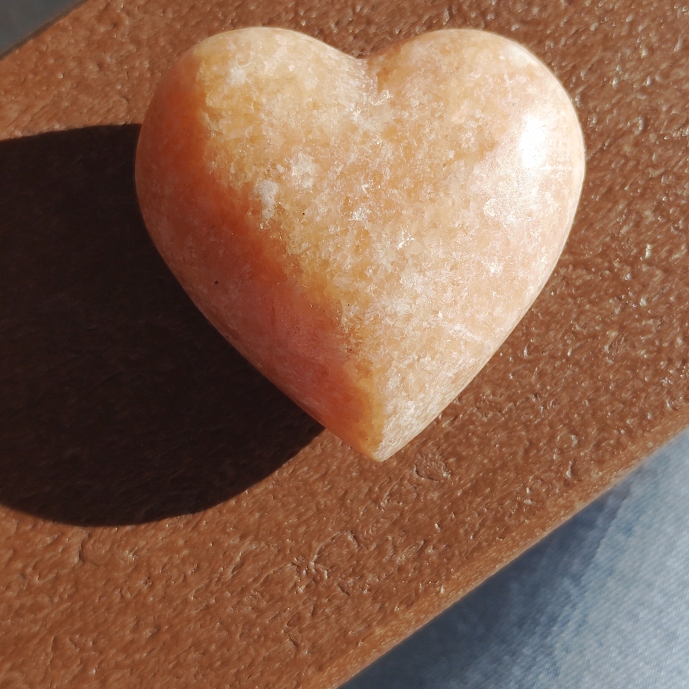 Heart-Shaped Tan Stone Decor